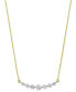 ფოტო #2 პროდუქტის Diamond Graduated Bar Statement Necklace (1 ct. t.w.) in 14k Gold & White Gold, 16" + 2" extender