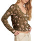 Women's Floral Print Button-Front Cardigan