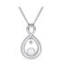Фото #1 товара Bling Jewelry elegant Bridal Forever Knot Intertwined CZ Accented Infinity Teardrop Cultured Freshwater White Pearl Necklace Pendant For Women Wedding .925 Sterling Silver 16-18 Inch