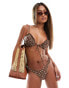 Фото #4 товара Urban Threads frilly bikini top in brown