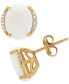 ფოტო #1 პროდუქტის Opal (2 ct. t.w.) & Diamond Accent Stud Earrings in 14k Gold