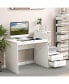 Фото #3 товара Computer Desk Home Office with Bookshelf and Drawers-White