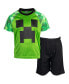 ფოტო #1 პროდუქტის Boys Skeleton Enderman Zombie T-Shirt and Mesh Shorts Outfit Set to