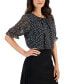 ფოტო #4 პროდუქტის Women's Mixed-Media Puff-Sleeve Dress