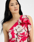 Фото #3 товара Women's Sleeveless One-Shoulder Ruffle Top, Created for Macy's