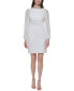 Women's Blouson-Sleeve Side-Tucked Sheath Dress