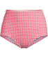 Women's Tummy Control Gingham Tugless High Waisted Bikini Bottoms