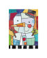 Фото #1 товара Holli Conger Stained Glass Snowman Canvas Art - 36.5" x 48"