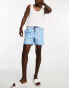 Jack & Jones Intelligence flamingo swim shorts in blue