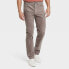 Фото #1 товара Men's Slim Straight Corduroy 5-Pocket Pants - Goodfellow & Co Gray 42x30