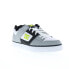 Фото #4 товара DC Pure 300660-WLM Mens Gray Leather Lace Up Skate Inspired Sneakers Shoes
