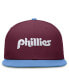 Фото #2 товара Men's Burgundy, Light Blue Distressed Philadelphia Phillies Rewind Cooperstown True Performance Fitted Hat
