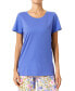 ფოტო #1 პროდუქტის Women's Solid Short-Sleeve Scoop-Neck Sleep Tee