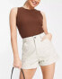 ASOS DESIGN – Lässige Mom-Shorts in verwaschenem Stein Серый, 32 - фото #1