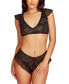 ფოტო #1 პროდუქტის Women's Ruffle Lace Bralette and Panty 2 Pc Lingerie Set