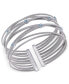 ფოტო #1 პროდუქტის Swiss Blue Topaz Multi-Row Cuff Bracelet (3/4 ct. t.w.) in Sterling Silver