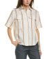 Piazza Sempione Linen & Silk-Blend Shirt Women's Brown 44