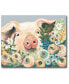 Фото #1 товара Pig in The Flower Garden Gallery-Wrapped Canvas Wall Art - 18" x 24"