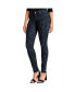 Фото #3 товара Women's Curvy Fit Stretch Denim Dark Wash Mid-Rise Skinny Jeans