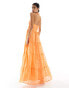 Фото #3 товара Maya halterneck maxi dress with corsage detail in orange