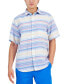ფოტო #1 პროდუქტის Men's Cloud Nine Short-Sleeve Striped Button-Front Shirt