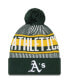 ფოტო #1 პროდუქტის Men's Green Oakland Athletics Striped Cuffed Knit Hat with Pom