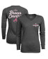 Фото #2 товара Women's Threads Charcoal Atlanta Braves 2021 World Series Champions Hometown Long Sleeve V-Neck T-shirt