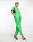 Фото #4 товара French Connection short sleeve belted jumpsuit in bold green