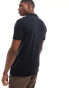 Hollister icon logo pique polo in black