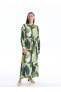 Фото #1 товара Платье LC WAIKIKI Classic Хаким с узором на воротнике и длинным рукавом