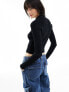 Фото #5 товара Tommy Jeans half zip rib badge jumper in black