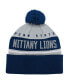 Фото #2 товара Youth Boys Navy Penn State Nittany Lions Redzone Jacquard Cuffed Knit Hat with Pom