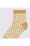 Pnp Half Crew Sarı Damalı Kadın Çorap