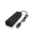 ICY BOX IB-HUB1409-C3 - USB 3.2 Gen 1 (3.1 Gen 1) Type-C - USB 3.2 Gen 1 (3.1 Gen 1) Type-A - 5000 Mbit/s - Black - Aluminium - 0.04 m