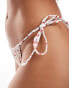 Pull&Bear cherry print tie side bikini bottom in white Белый, XL - EU 42 - фото #4