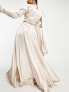 Фото #4 товара Kanya London Bridesmaid Lehenga full flare frill skirt & dupatta scarf in muted blush