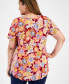 ფოტო #2 პროდუქტის Plus Size Glorious Garden Scoop-Neck Top, Created for Macy's