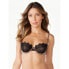 Sofia Intimates by Sofia Vergara Satin and Lace Balconette Bra Women's 40C Black