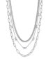 Фото #1 товара On 34th crystal & Mixed Link Layered Collar Necklace, 16" + 2" extender, Created for Macy's