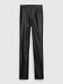 High Rise Vegan Leather Vintage Slim Pants Коричневый, 26 Long - фото #3