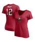 Фото #2 товара Women's Tom Brady Red Tampa Bay Buccaneers Player Icon Name and Number V-Neck T-Shirt