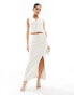 Kaiia boucle textured waistcoat co-ord in white