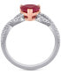 ფოტო #3 პროდუქტის Ruby (1-3/4 ct. t.w.) & Diamond (1/4 ct. t.w.) Heart Ring in 14k Rose & White Gold