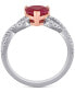 Ruby (1-3/4 ct. t.w.) & Diamond (1/4 ct. t.w.) Heart Ring in 14k Rose & White Gold