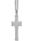 ფოტო #2 პროდუქტის Men's Cubic Zirconia Large Cross 24" Pendant Necklace in Stainless Steel