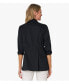 ფოტო #2 პროდუქტის Women's V-Neck Cotton Poplin Diamond Tuck Shirt