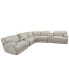 Фото #6 товара Sebaston 7-Pc. Fabric Sectional with 2 Power Motion Recliners and 2 USB Consoles, Created for Macy's