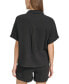 Фото #2 товара Women's Short-Sleeve Gauze Button-Front Camp Shirt