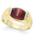 Фото #1 товара Men's Garnet (4-1/3 ct. t.w.) and Diamond Accent Ring in 10k Gold