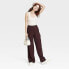 Women's High-Rise Relaxed Fit Full Length Baggy Wide Leg Trousers - A New Day
